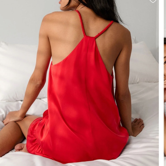 LUNYA BNWT Washable Silk Romper in Untold Scarlet Size M - Picture 3 of 5